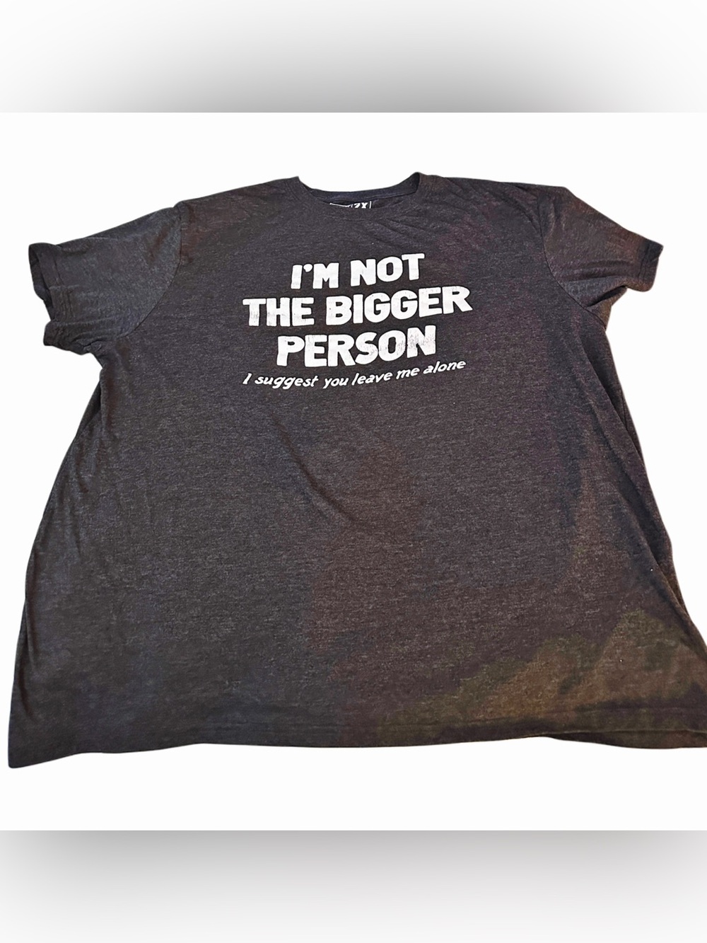 Crazy Dog Men’s Graphic T-Shirt “I’m Not the Bigger Person” Funny Tee Size 2XL - Picture 2 of 3